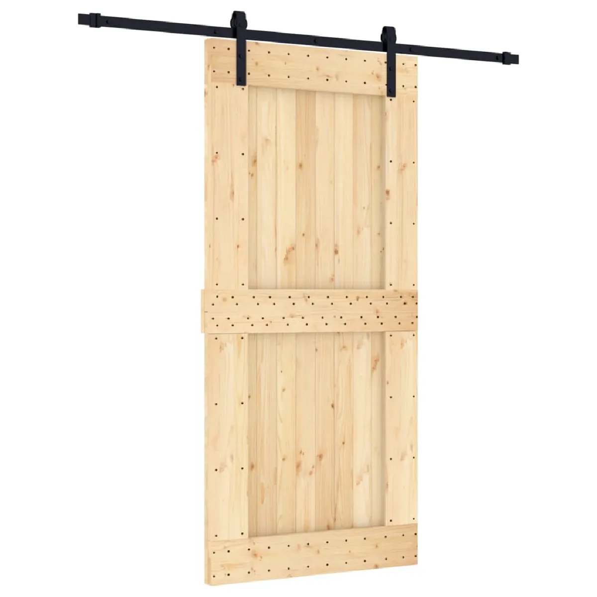 vidaXL Porte coulissante pin massif 95x210 cm avec kit