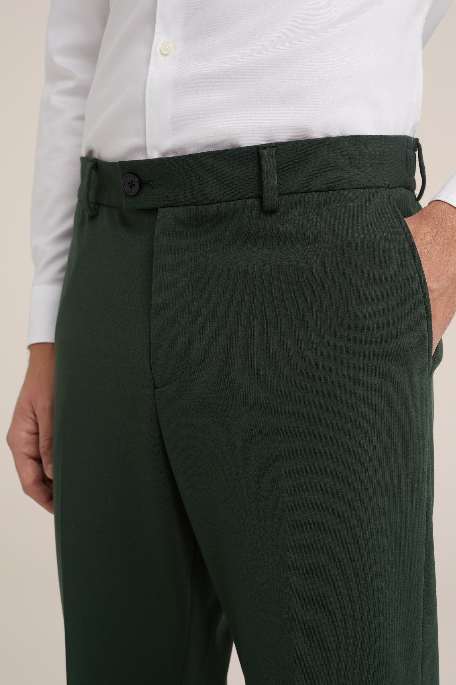 slim fit pantalon Van Gils Donkergroen