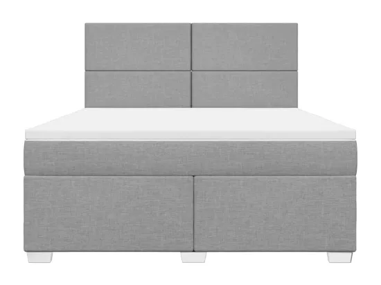 Sommier à lattes de lit avec matelas Gris clair 180x200cm Tissu
