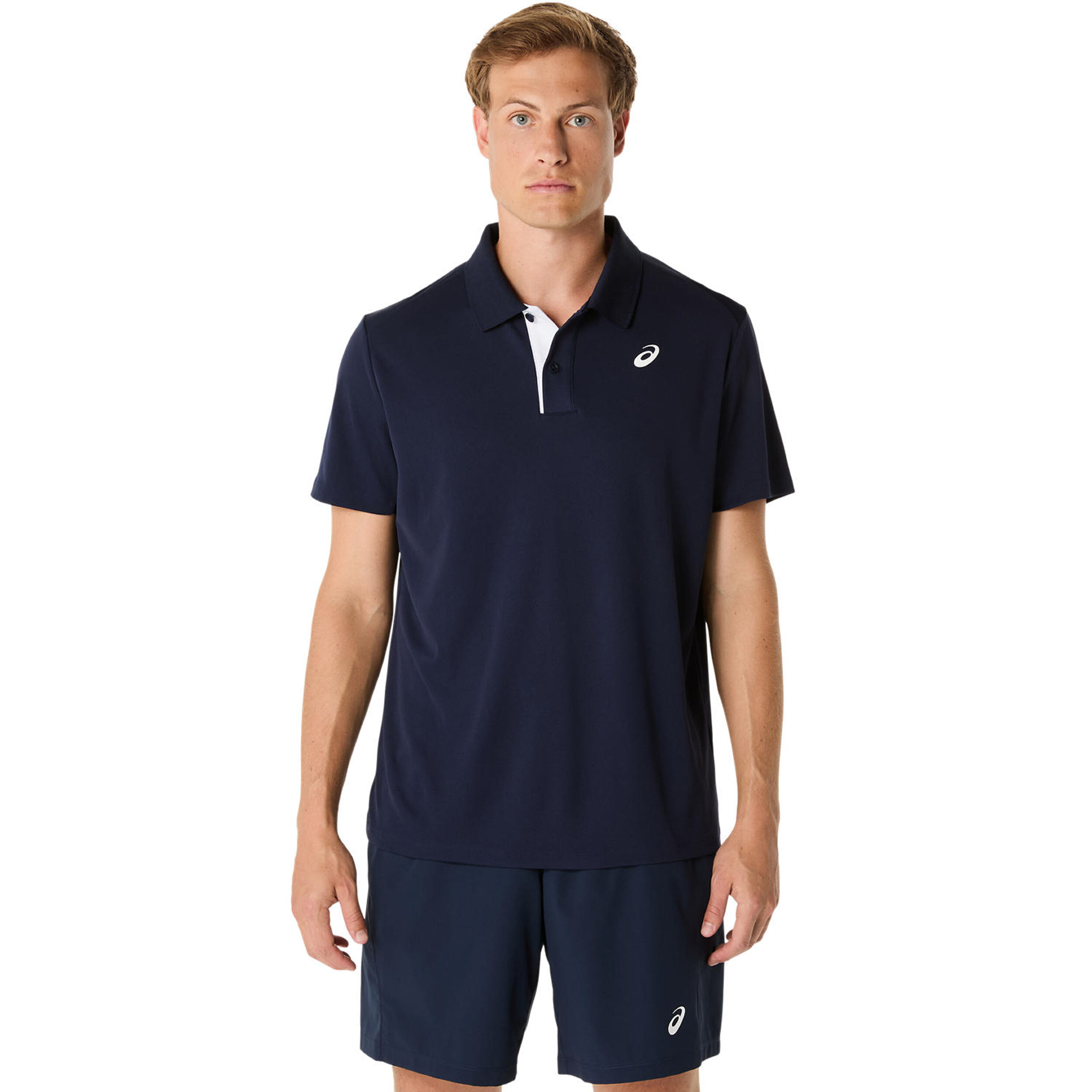 ASICS Court Polo Hommes - Bleu Foncé