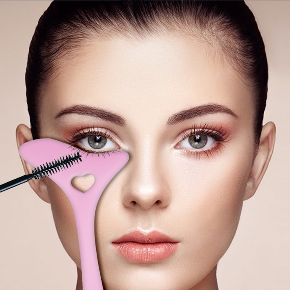 4in1 Silikon Eyeliner Schablone Make Up Applikator inkl. Creme Löffel - Rosa