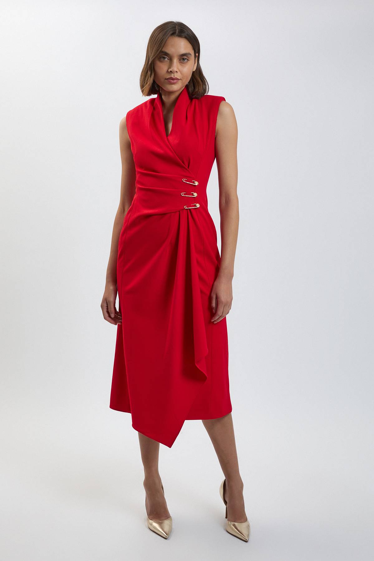 KarenMillen Robe Crayon Midi Ajustée Avec Détail Épingle