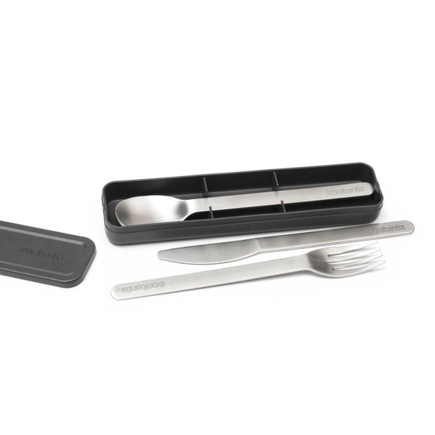 Brabantia Make & Take bestekset 3-delig (mes, vork en lepel) - Dark Grey
