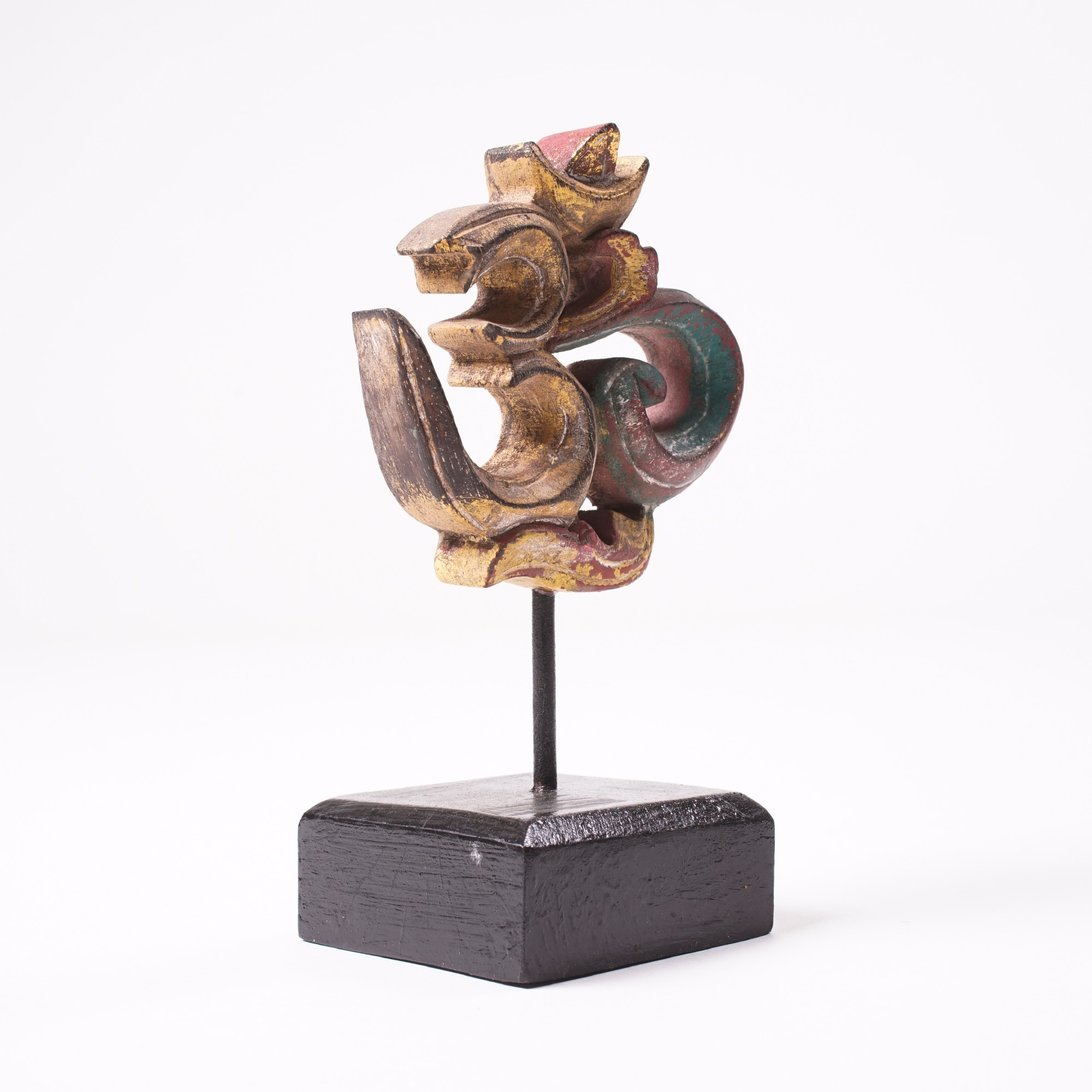 Holzskulptur 'Om', multicolor, H 17 cm, B 10 cm, L 10 cm von fischer's lagerhaus