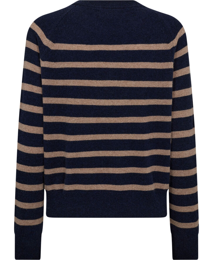 Magasin du Nord Collection Mabel 2 - 100% Cashmere Sand / navy stripe