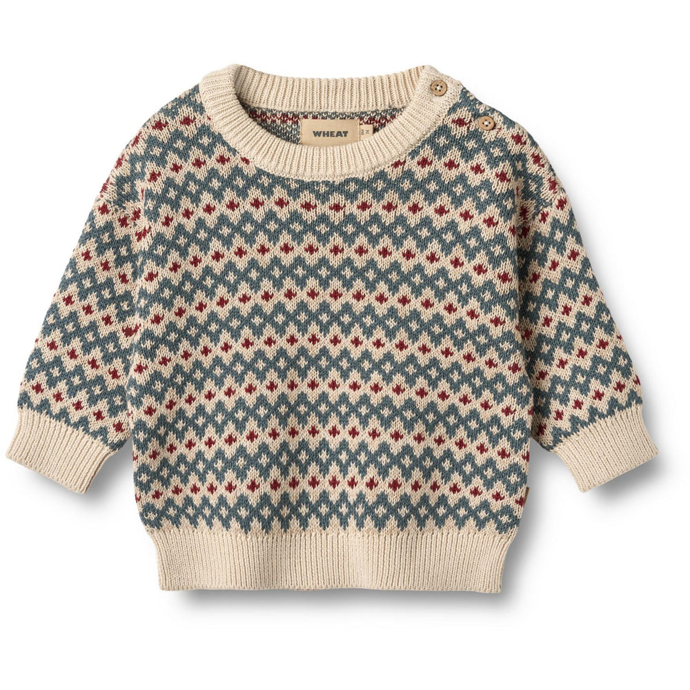 Køb Wheat Offwhite Jacquard Pullover Harlow