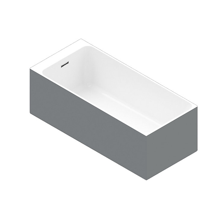 Baignoire semi îlot 170x75 cm Bakor gris