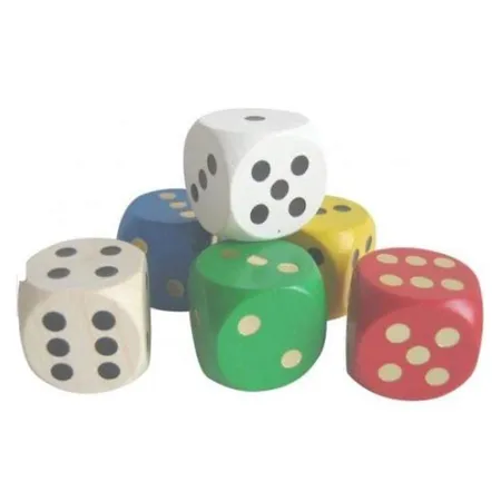Weible Spiele Würfel aus Holz, bunt, 30 mm, 1 Stück, farblich sortiert