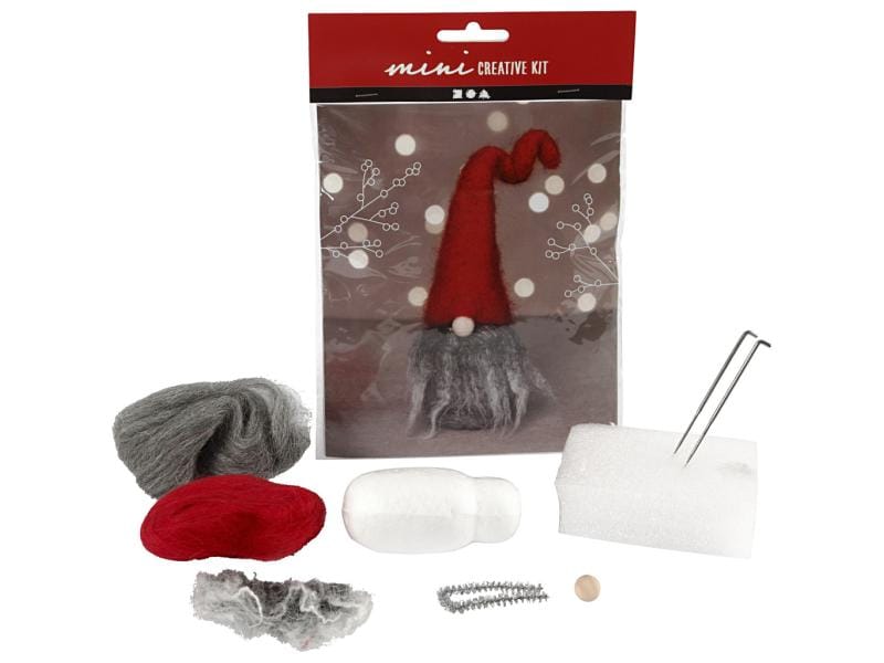 Creativ Company Bastelset Wichtel zum Filzen Weihnachtswichtel mit Bart und langem Hut