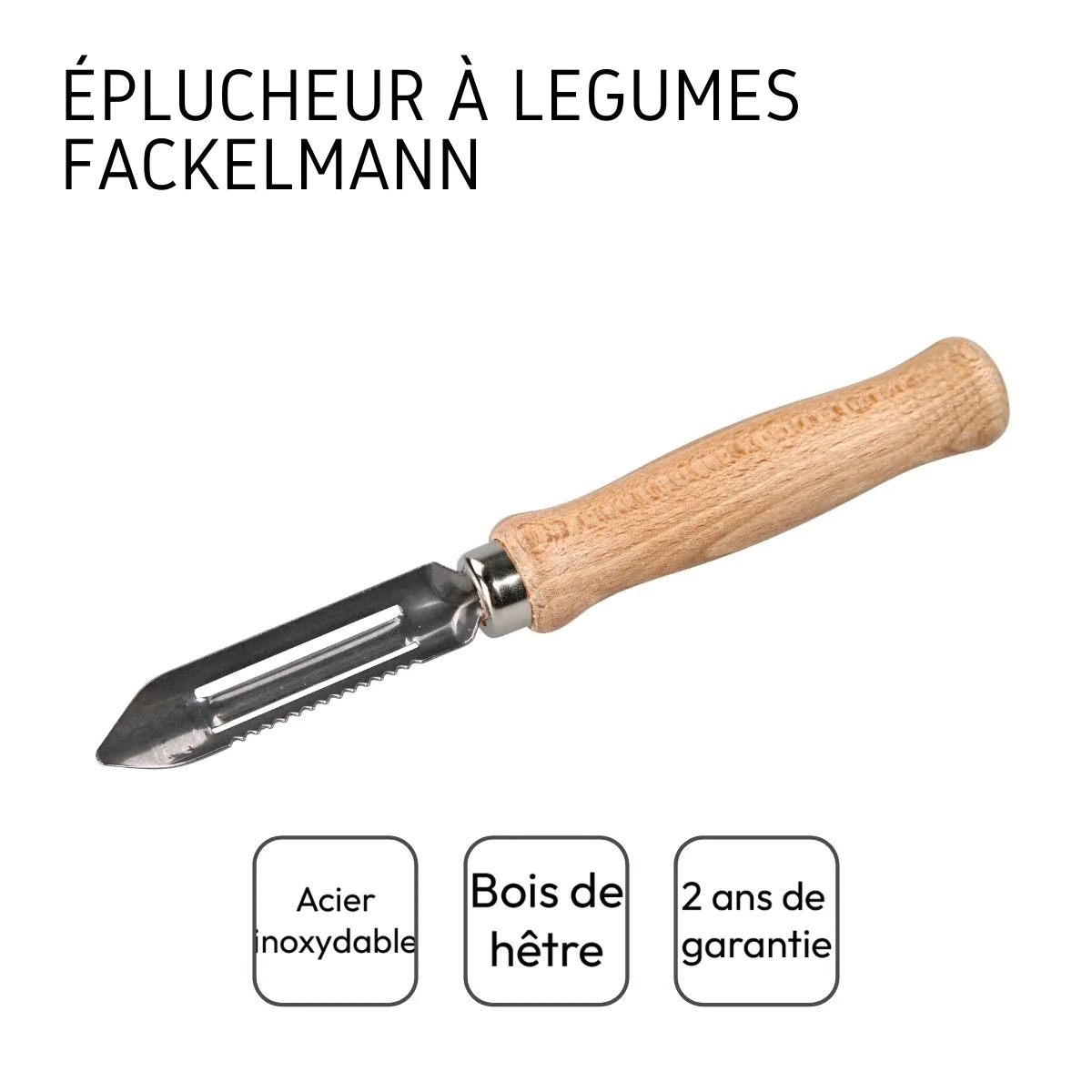 Eplucheur à légumes type économe Wood Edition Fackelmann