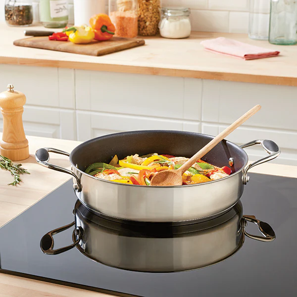 Sauteuse 2 anses inox antiadhérente 28 cm Excell'Inox Mathon