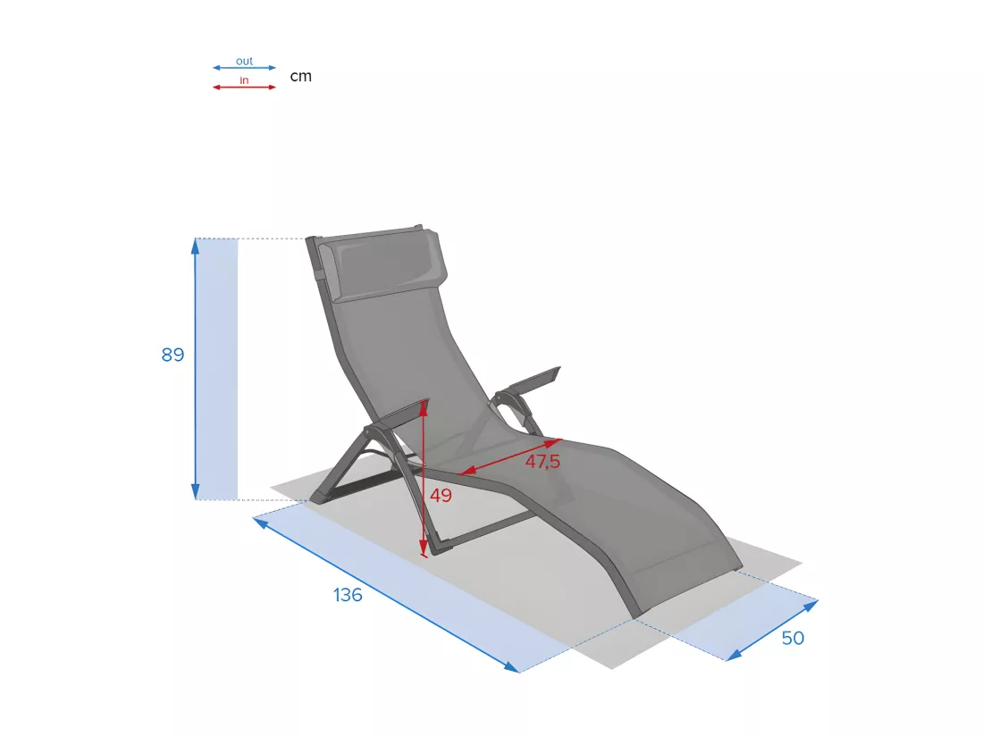 Transat 2 positions anthracite / graphite Decima Hespéride