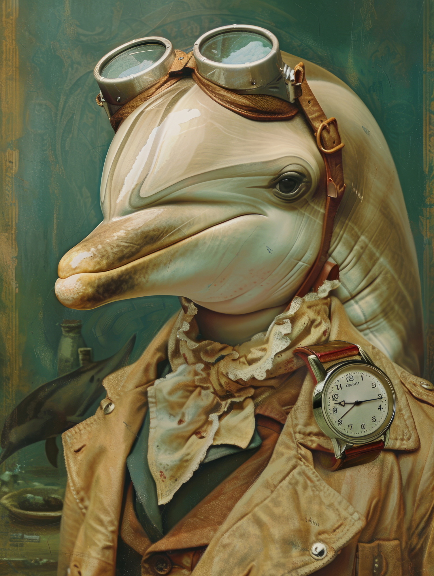 Canvas schilderij van een dolfijn 80x120 cm