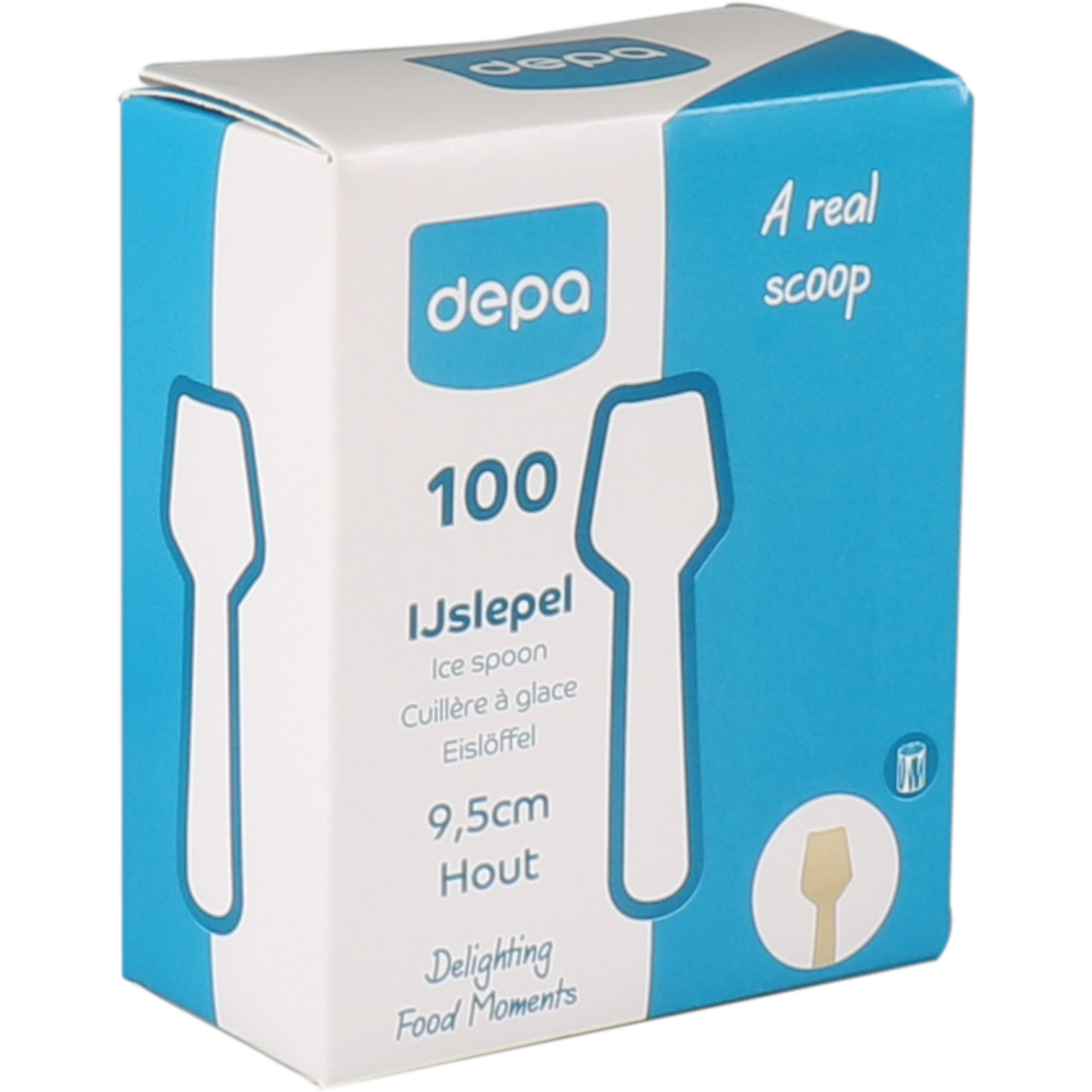 Depa Lepel, ijslepel, Hout, 95mm, naturel