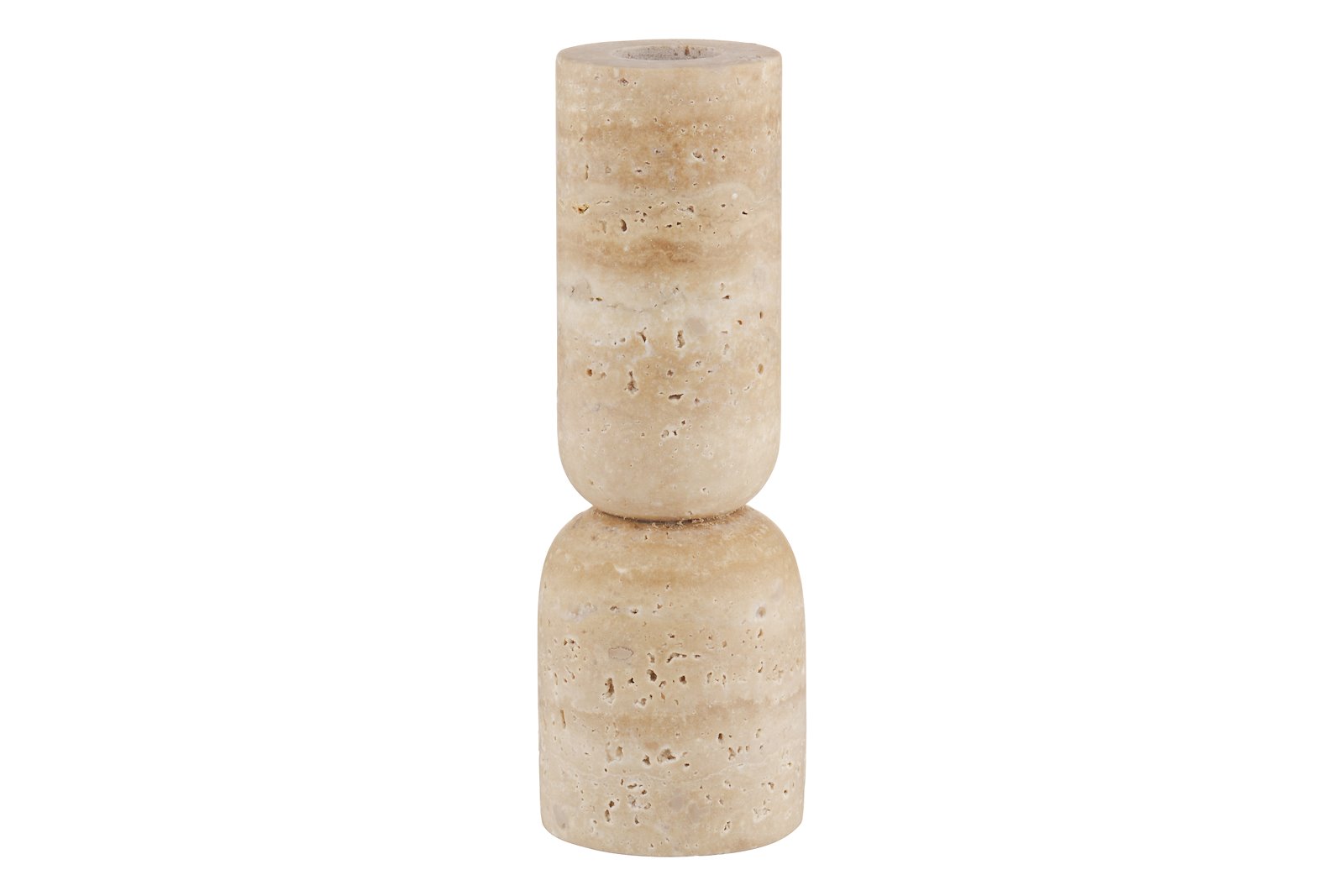 Davao lysestake I Beige travertine Ø5 H15 cm
