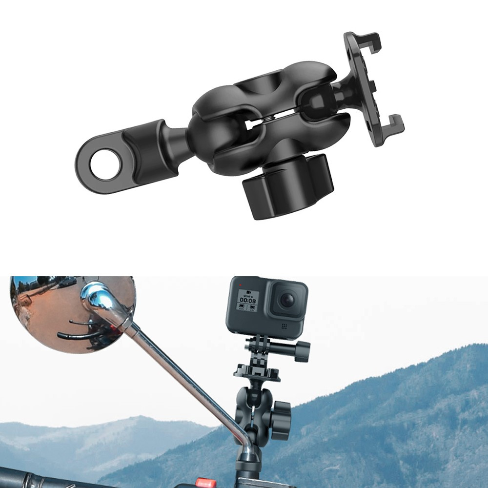 Universal Motorrad Rückspiegel Halterung für GoPro (10 mm ⌀ Mount Schraube) - Schwarz