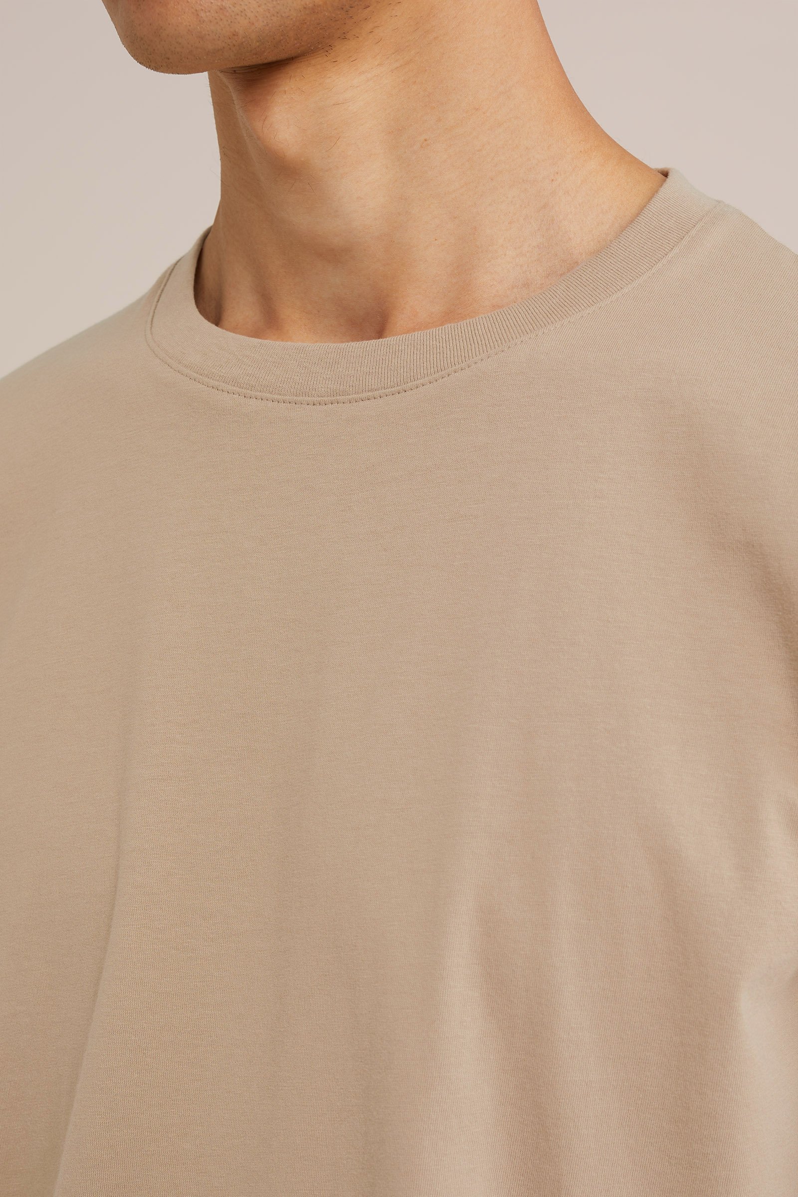 T-shirt van 100% katoen WE Fashion Beige