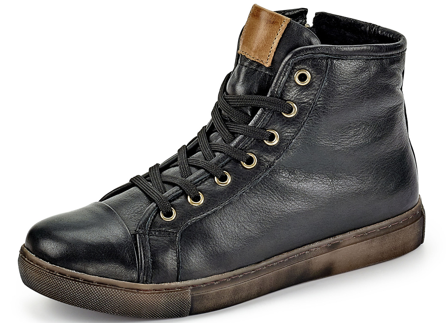 Andrea Conti Schnür-Stiefelette aus weichem Rind-Nappaleder