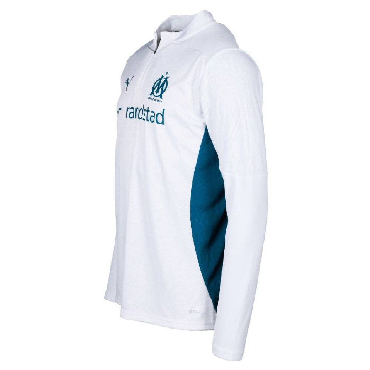 PUMA Olympique Marseille Trainingstrui 1/4-Zip 2024-2025 Wit Donkerblauw