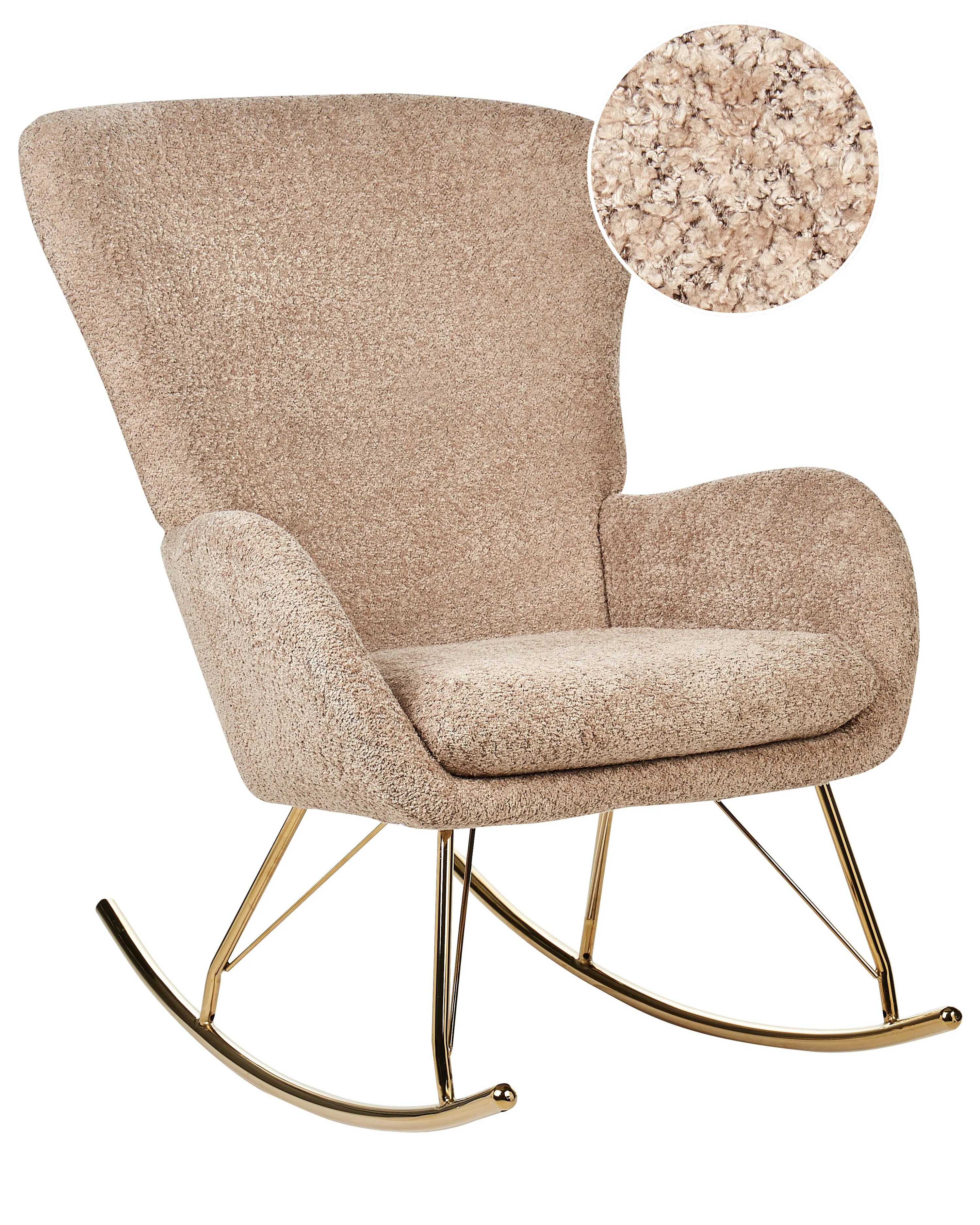 Schommelstoel ANASET Bouclé Zandbeige
