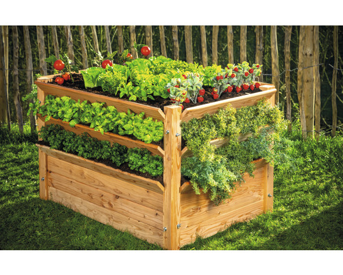 Premium verhoogde tuinbak WESTMANN maat XXL 124 x 91 x 73 cm naturel