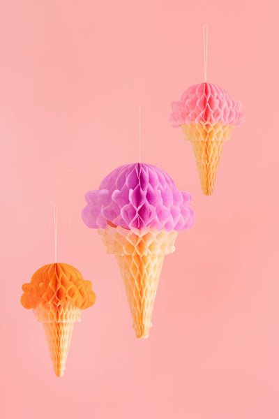 Ijsjes Honeycombs Gekleurd 30cm 3st