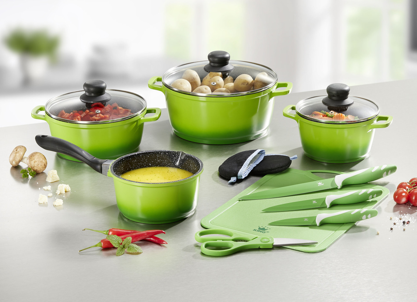 King Topfset aus Aluminiumguss, 14-teilig