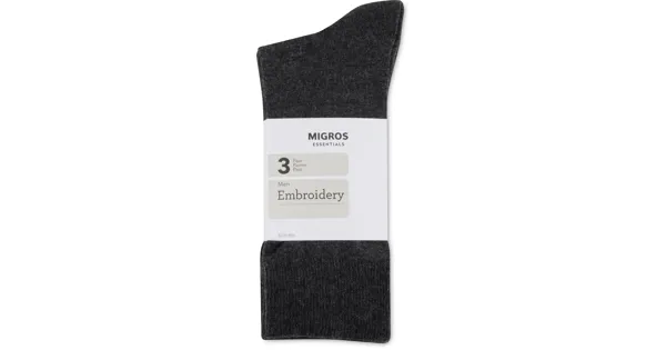 Essentials Herren-Socken mit Stickerei