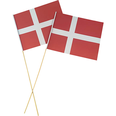 Papirsflag med træpind 8-pak