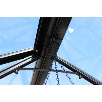 Tuinkas Royal Well Birdlip 48 zwart gecoat met 3mm veiliheidsglas