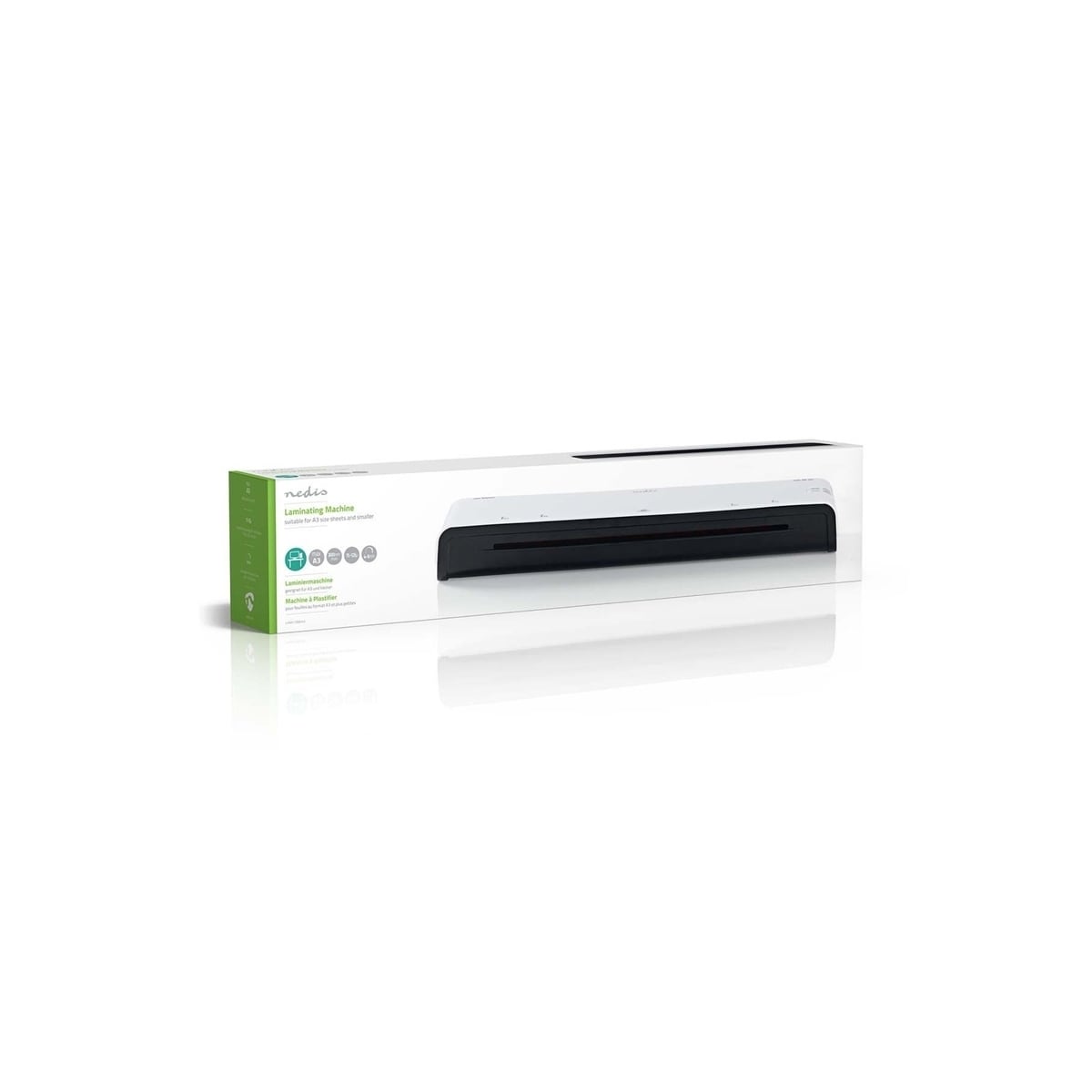 Nedis Laminator | Hot & Cold | A3 | 300 mm/min | Slå av automatisk | Nettstrøm drevet | Hvit