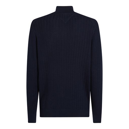 Tommy Hilfiger Herringbone Structure Zip Striktrøje, Desert Sky, XXL