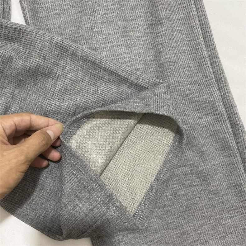 DIYI - Corduroy broek met wijde pijpen en trekkoord