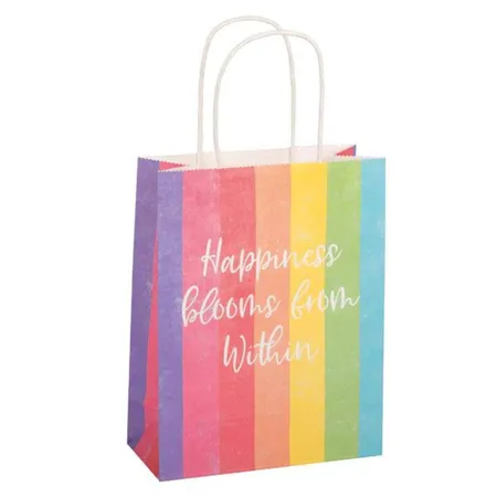 Idena Geschenkpapier, -tasche Happy Birthday rainbow color, 23 x 18 cm