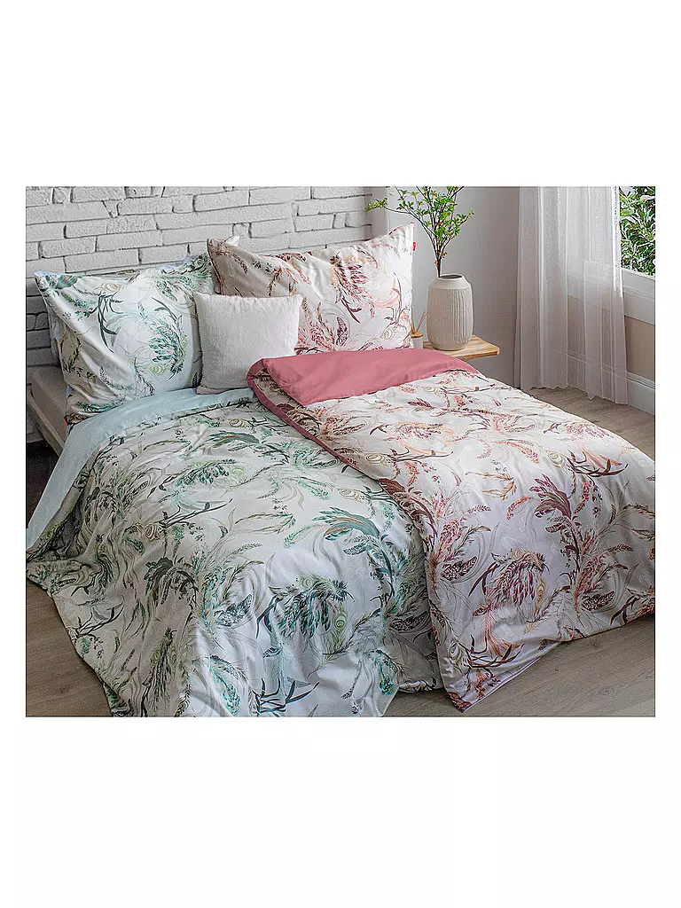 FLEURESSE Satin Bettwäsche 70x90cm/140x200cm MAROKKO Aqua mint