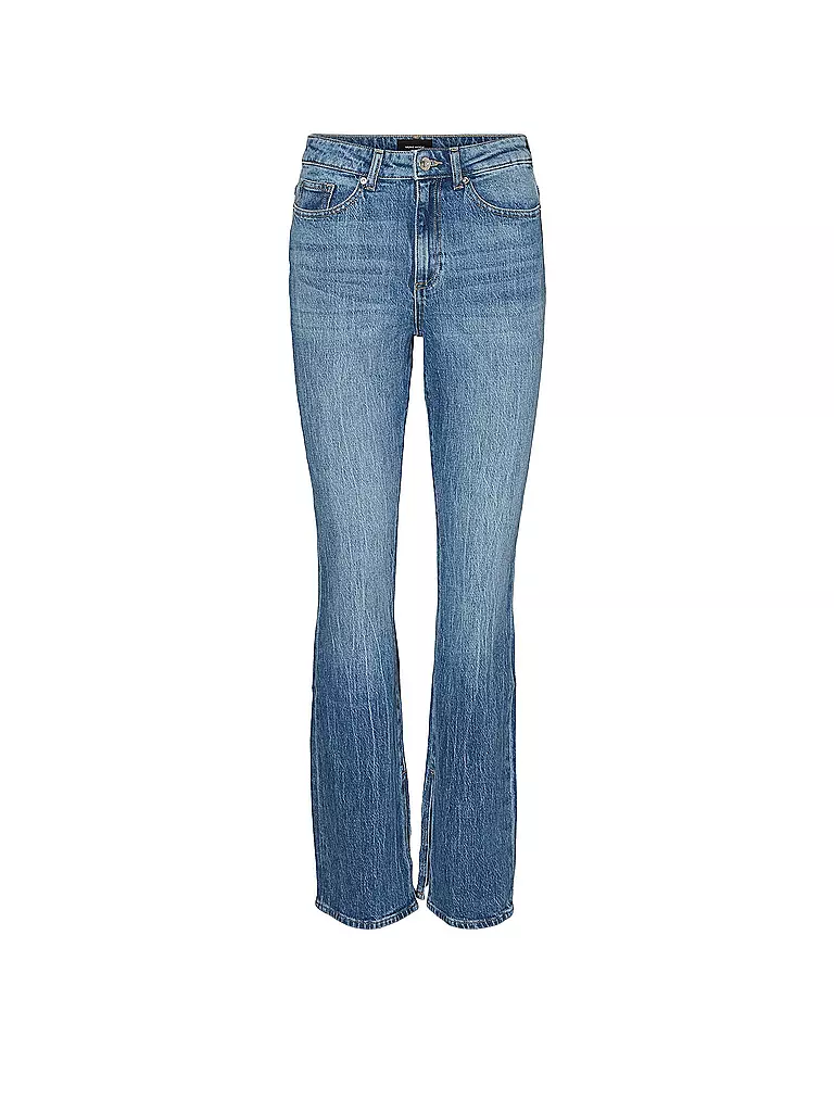 VERO MODA Highwaist Jeans Flared Fit VMSELMA  blau
