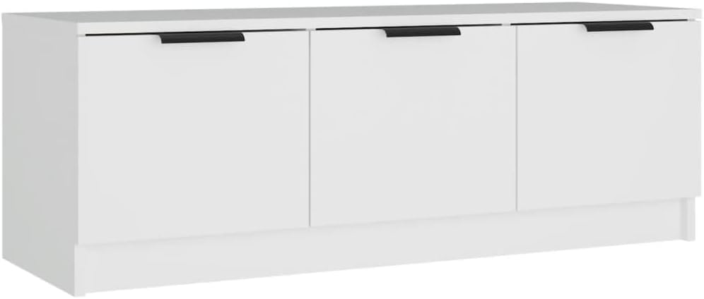TV Schrank Lowboard TV Möbel Tisch Board Sideboard Fernsehtisch Fernsehschrank HiFi-Schrank 102x35x36,5cm Holzwerkstoff Weiß