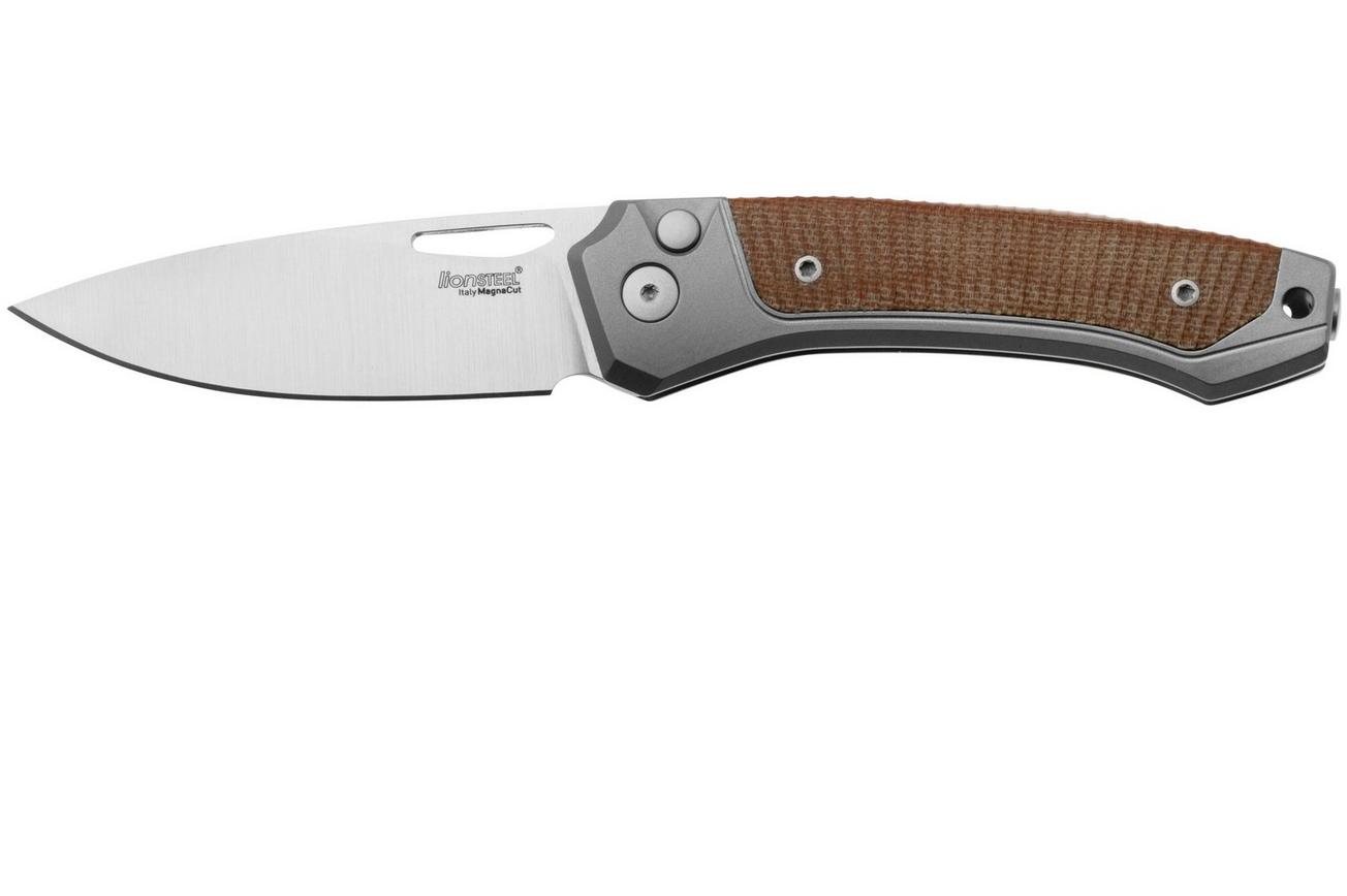LionSteel Twain TW-GY-CVN Titanium, Natural Canvas Micarta, zakmes, Gianni Pauletta design