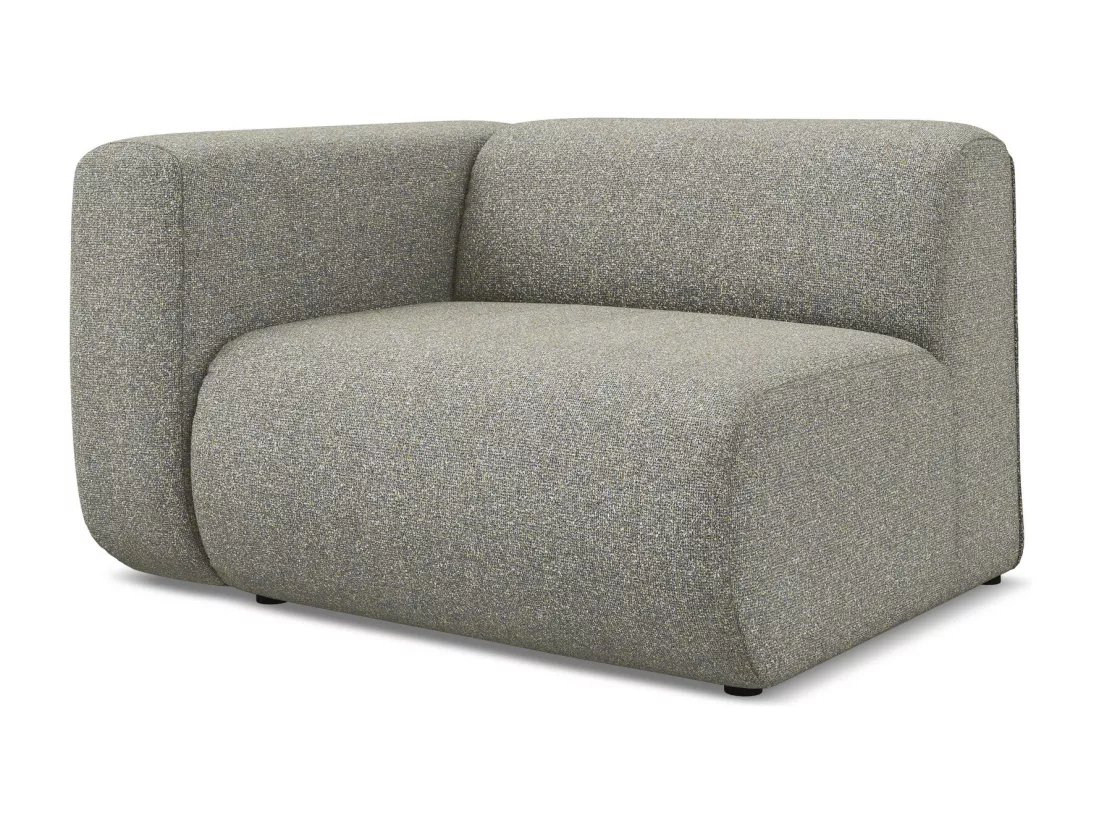 Module avec accoudoirs gauche en tissu texturé - beige foncé - EKAHI