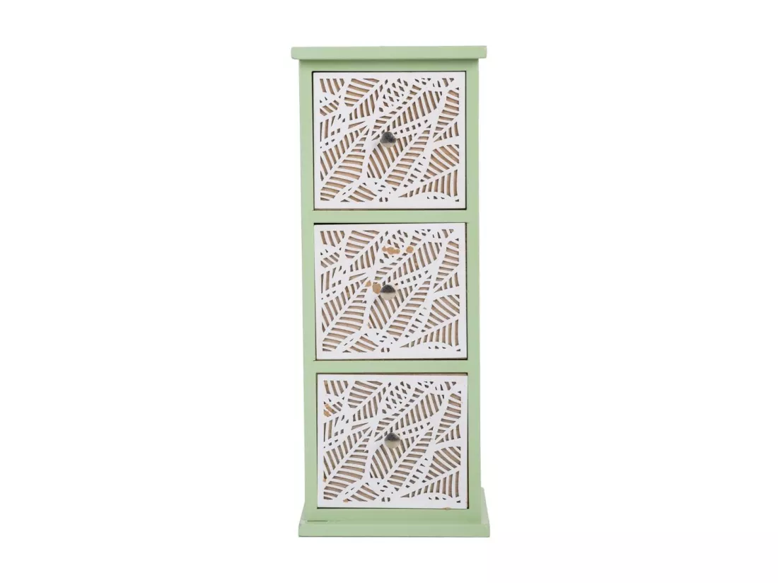 Petite boîte de rangement verte 14.5x13x35.5h