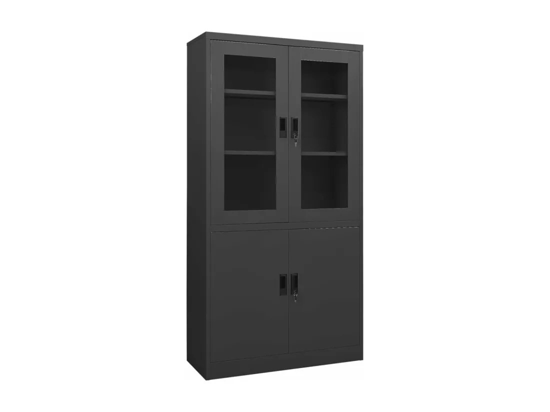 Armoire de bureau Anthracite 90x40x180 cm Acier