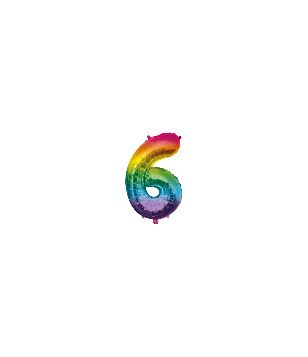 6 Jaar Helium Ballon Regenboog Leeg 40cm