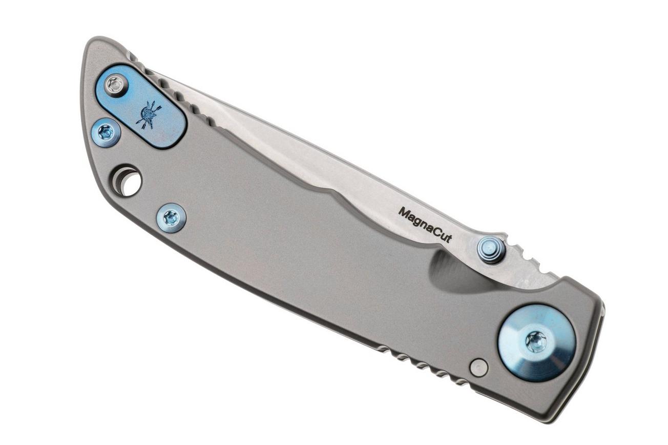 Spartan Harsey Folder 3.25 SF10SWBL, Stonewashed CPM MagnaCut, Blue/Silver Titanium zakmes
