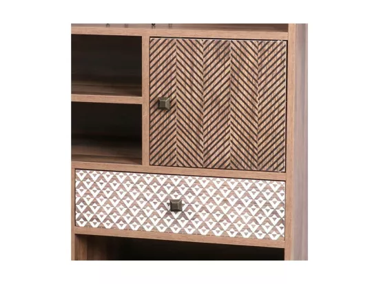 Bibliothèque ALTA coloris chêne clair avec 2 portes et 1 tiroir – Design scandinave et rangement pratique