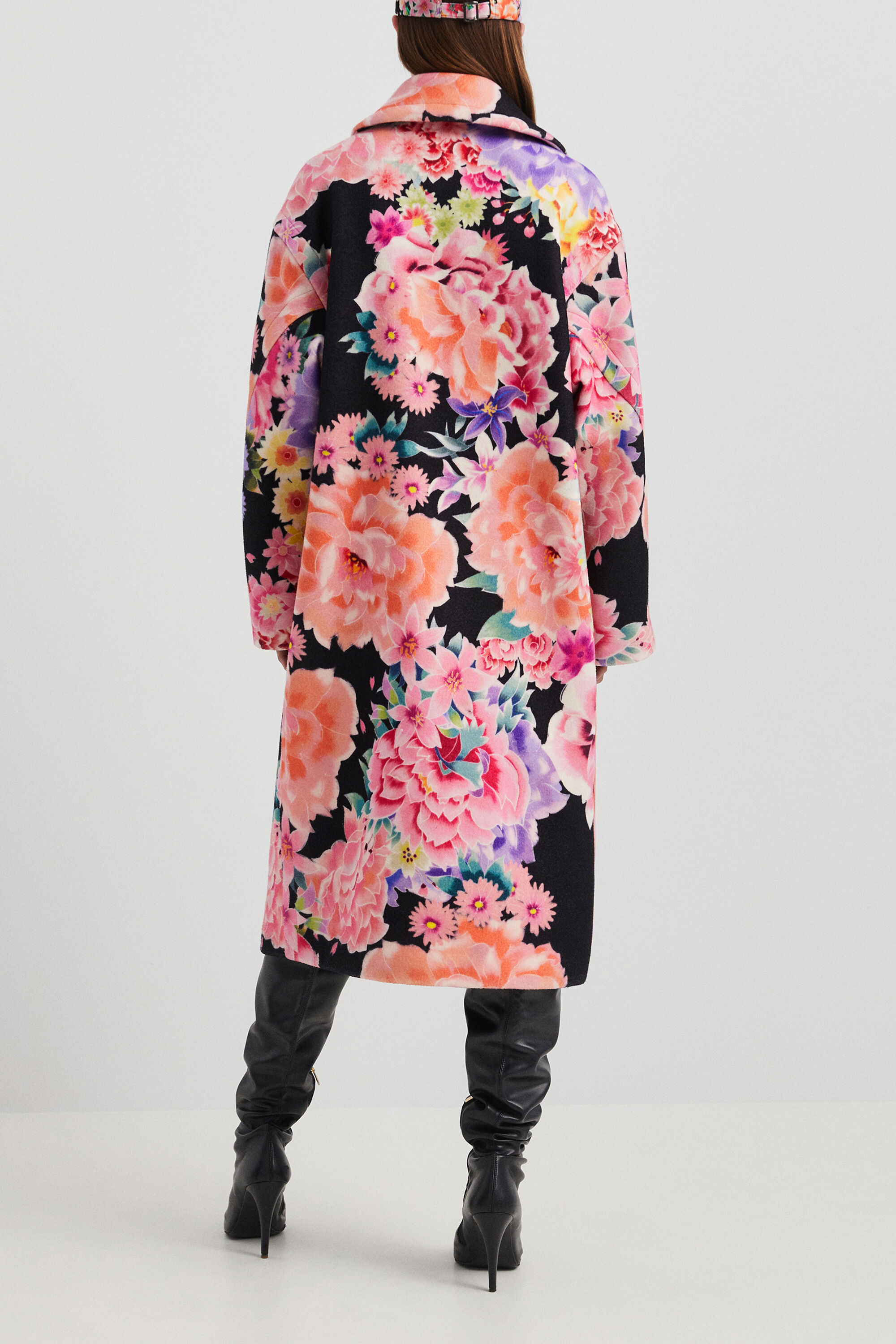 Manteau oversize à fleurs