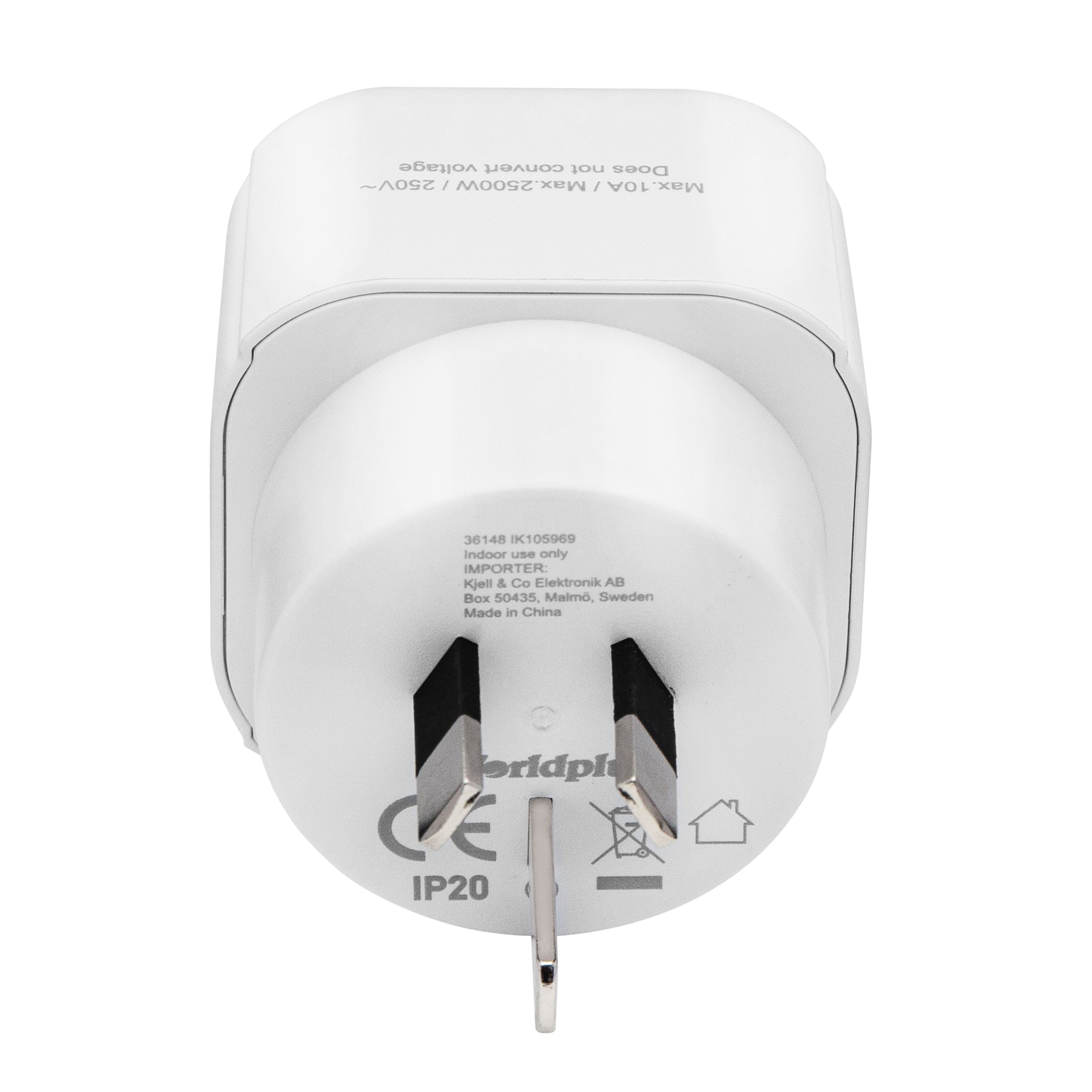 Luxorparts Jordet reiseadapter Australia, Kina