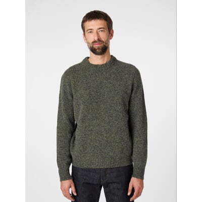 Herren-Shetlandpullover, Grünmelange