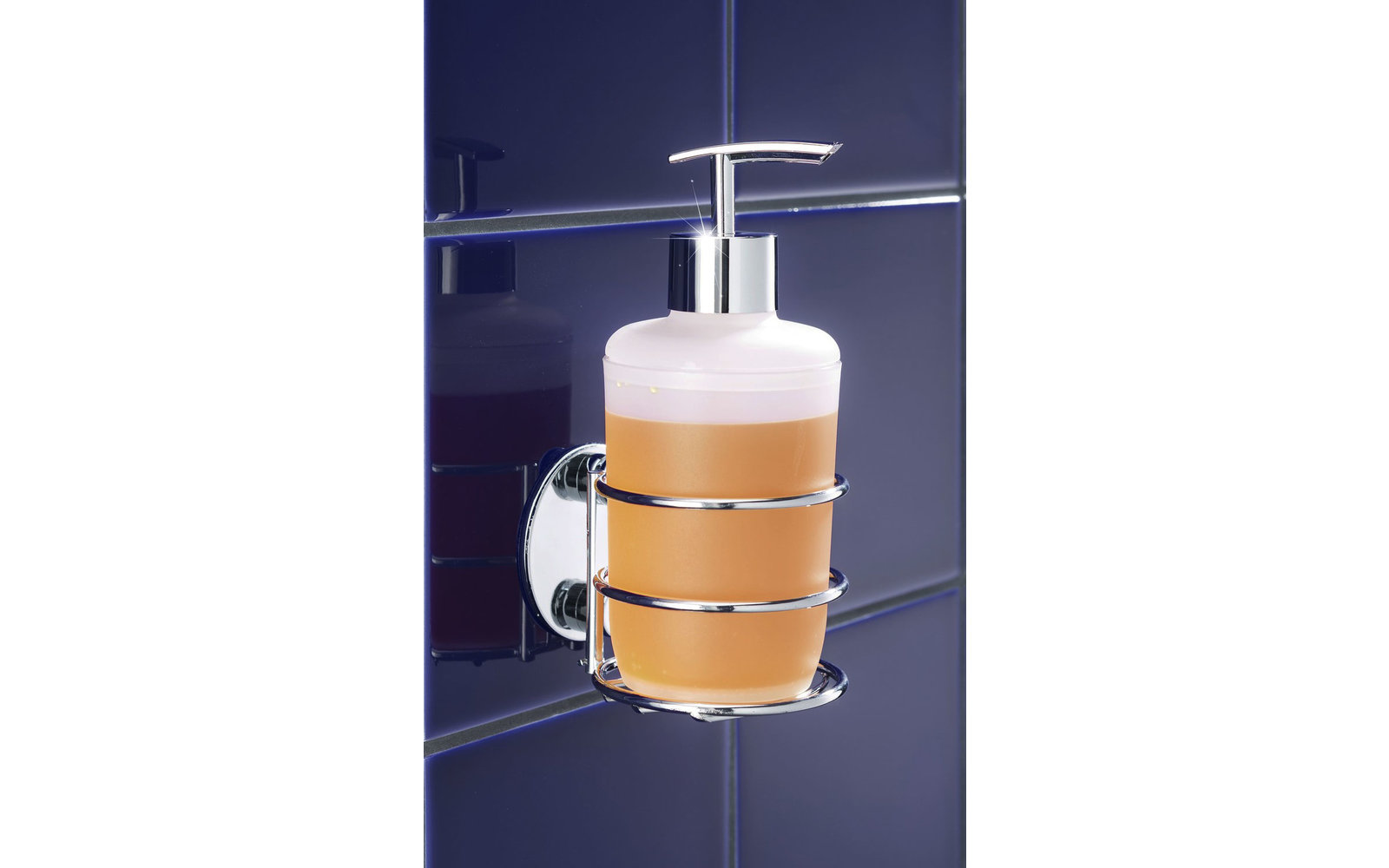 Wenko Turbo-Loc Seifenspender mit Edelstahl Wandhalterung 285 ml