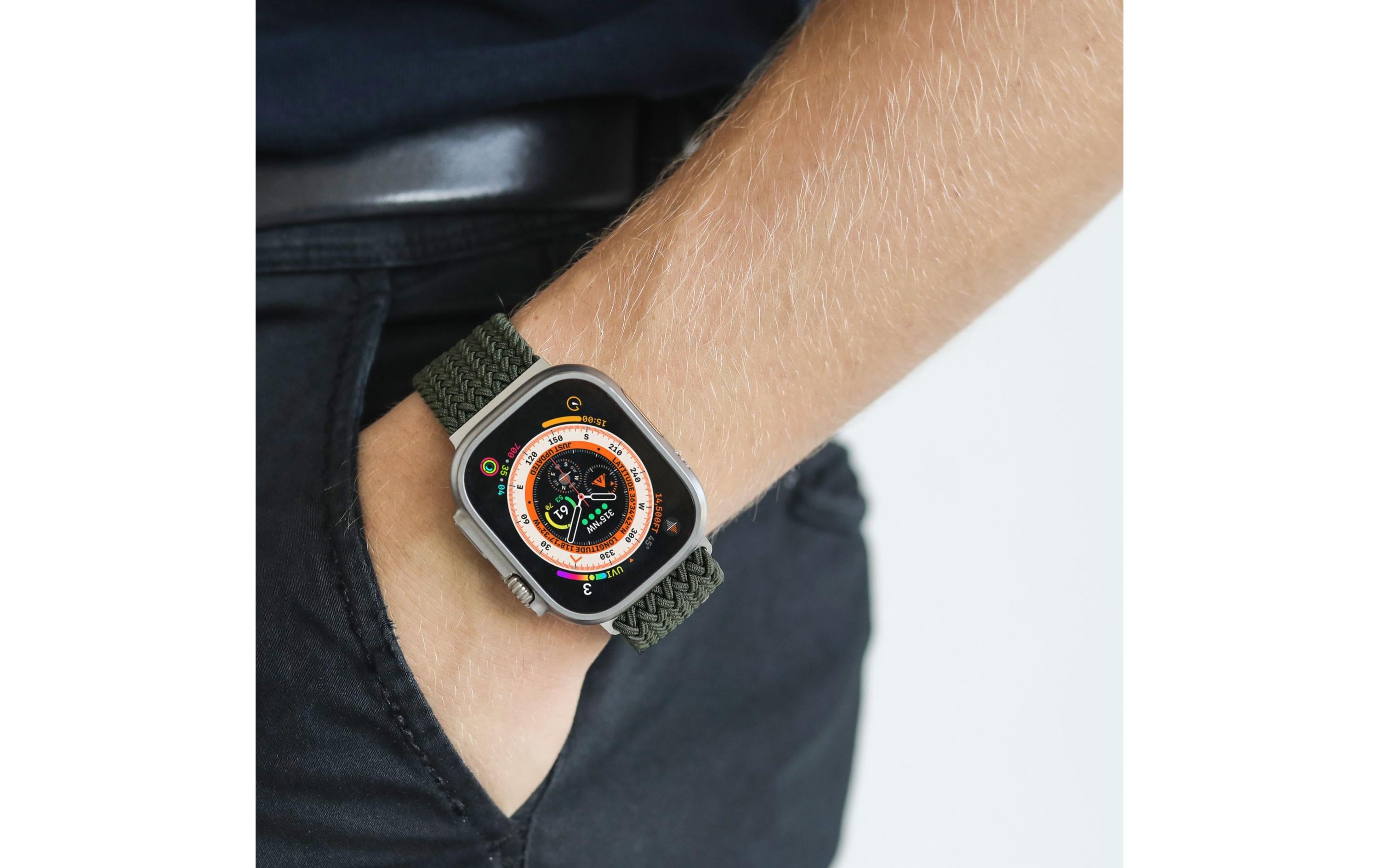 Armband Woven Loop Apple Watch 42/44/45/49 mm OliveArmband für Apple Watch 42/44/45/49 mm