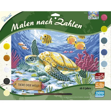 Mammut Malen nach Zahlen - Seeschildkröte, Komplettset